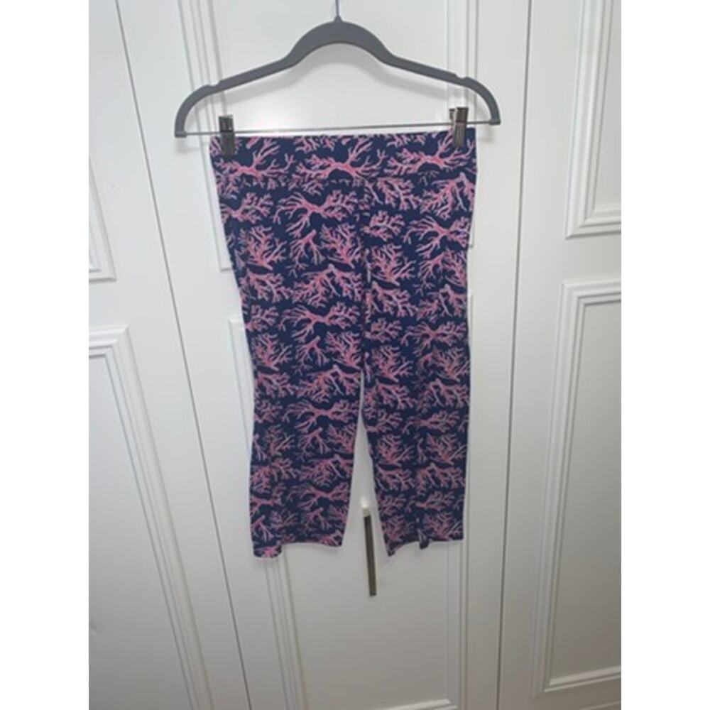 Simply Southern Women's Cropped Leggings‎ Coral Reef Print Casual